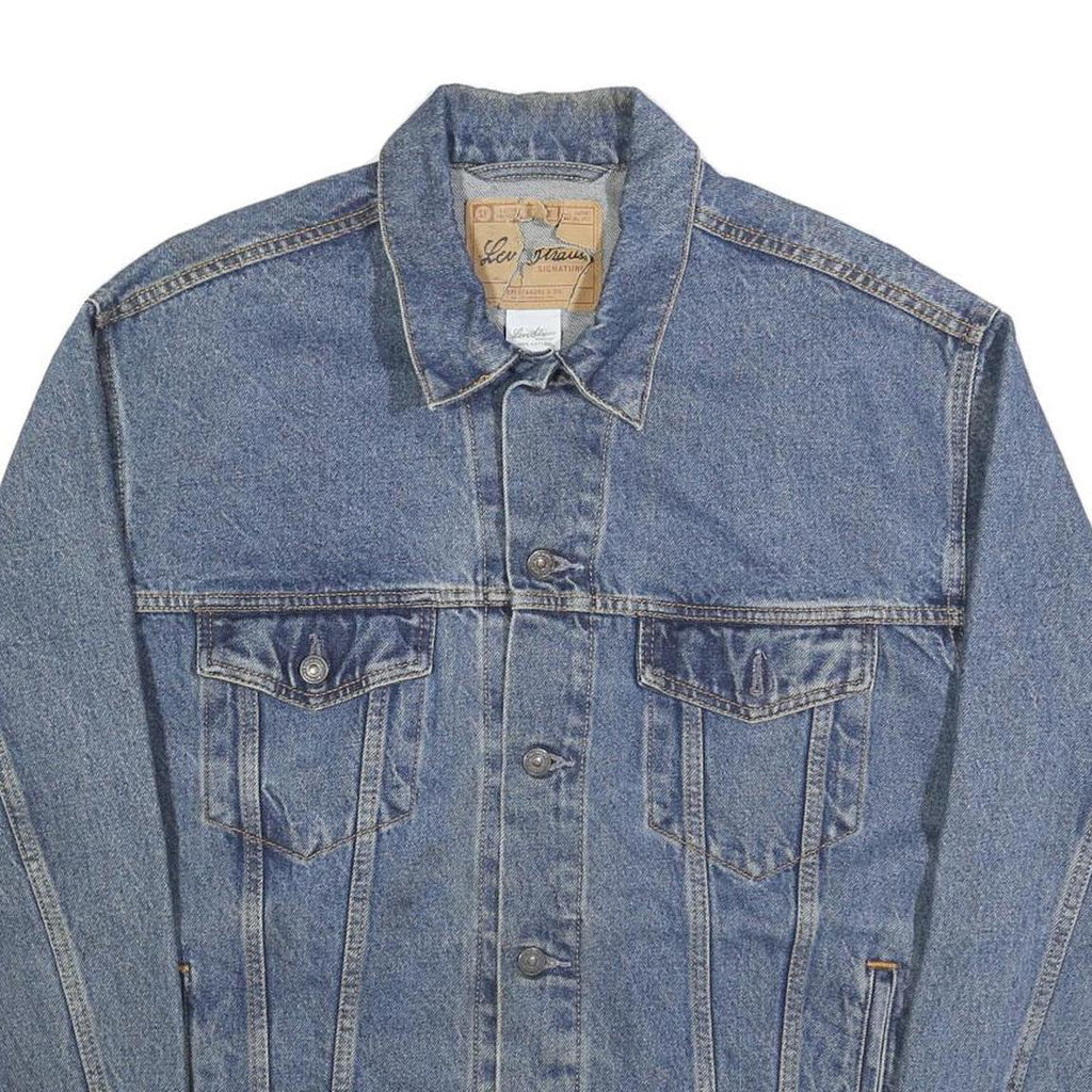 LEVI'S Mens Blue Denim Jacket L Cotton Button Classic Fit Casual