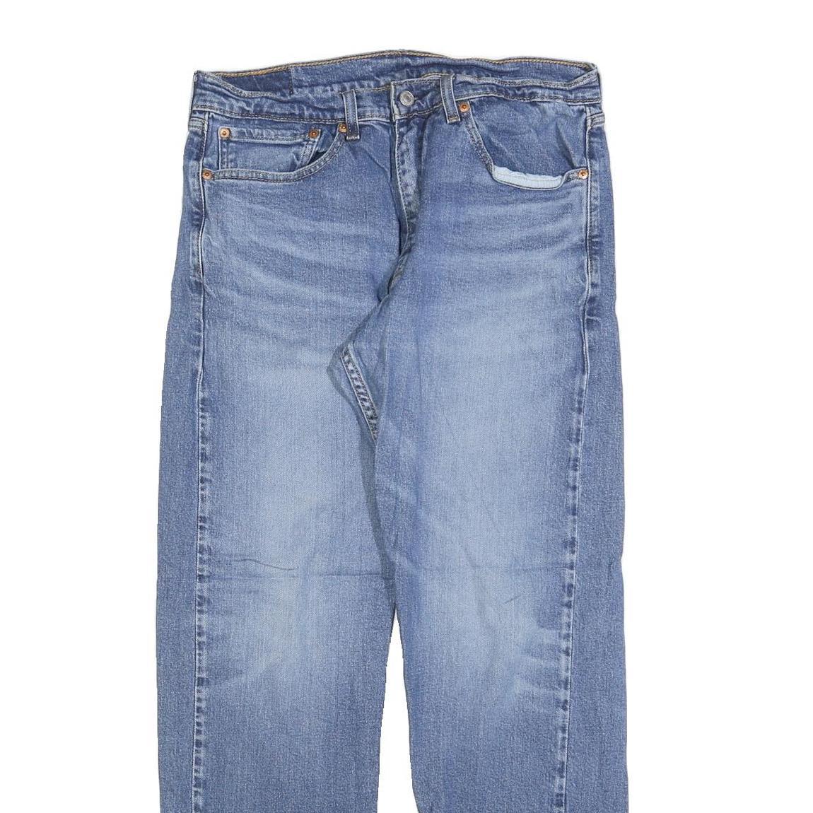 LEVI'S 505 Mens Jeans Blue Regular Straight Denim Medium W34 L32 Classic Zip