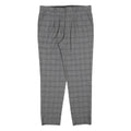 RIVER ISLAND Mens Cotton Blend Grey Check Regular Fit Straight Trousers W32 L30