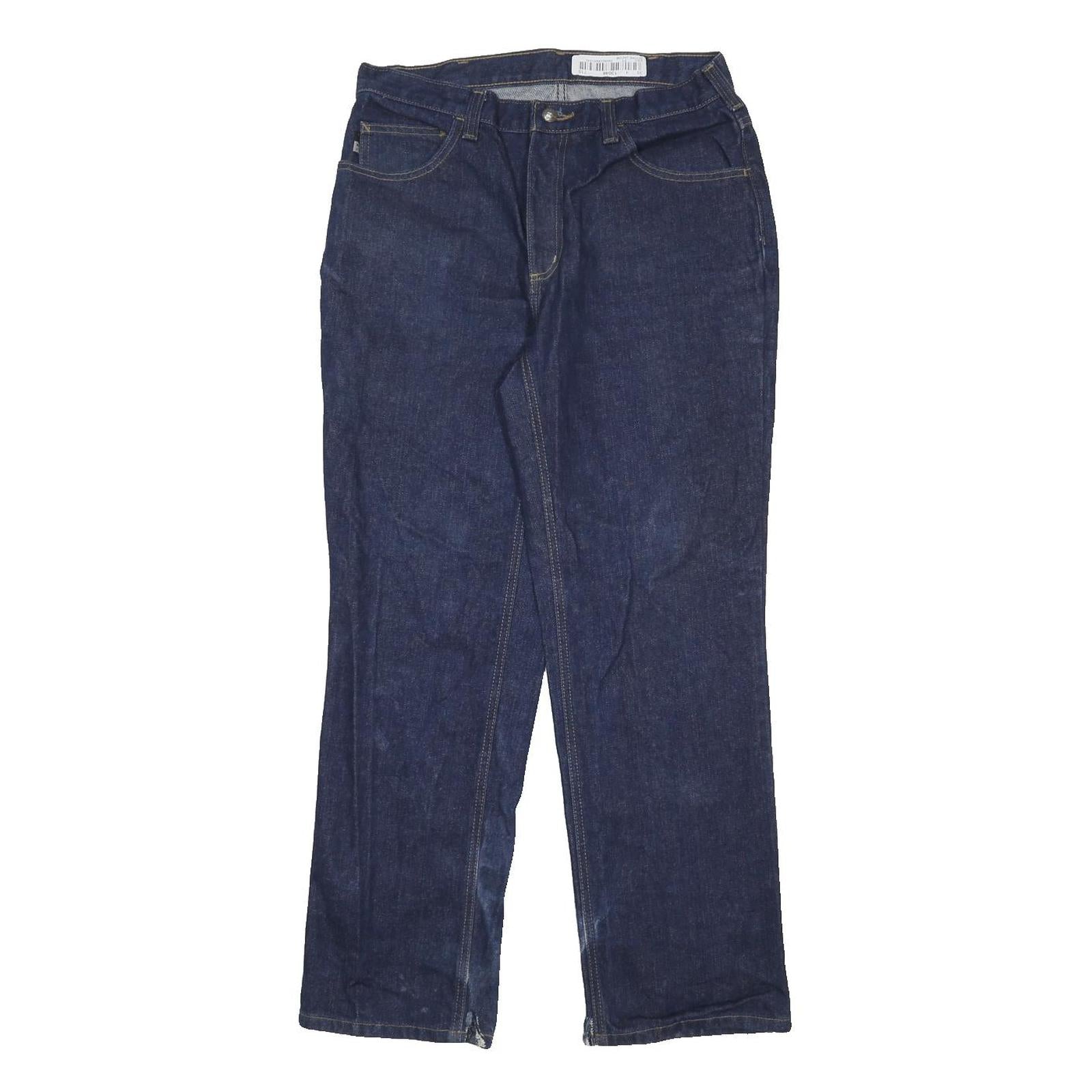 CARHARTT Mens Blue Denim Cotton Regular Fit Straight Leg Jeans W32 L30 Dark Wash