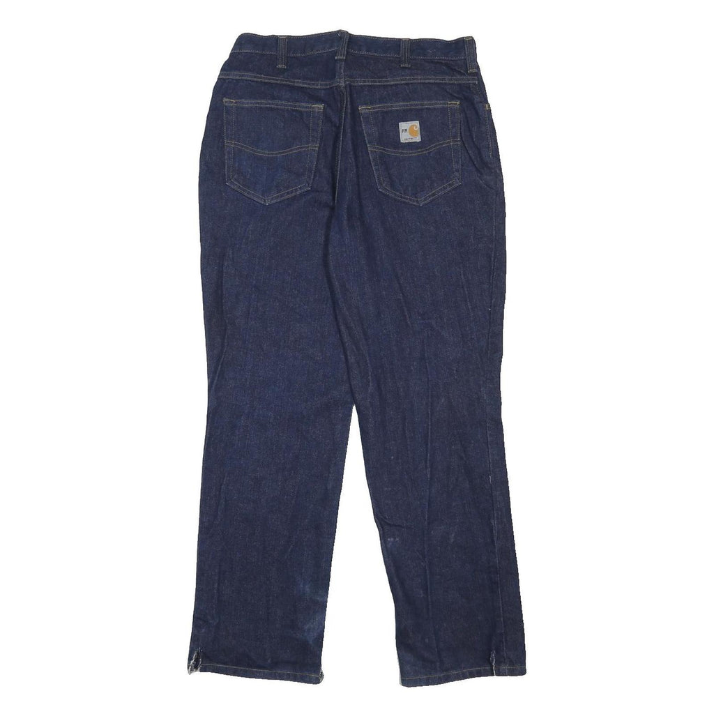 CARHARTT Mens Blue Denim Cotton Regular Fit Straight Leg Jeans W32 L30 Dark Wash