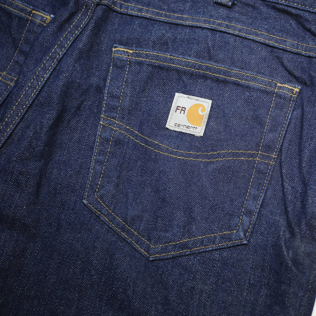 CARHARTT Mens Blue Denim Cotton Regular Fit Straight Leg Jeans W32 L30 Dark Wash