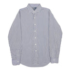 POLO RALPH LAUREN Mens Blue & White Striped Shirt M Classic Cotton Button-Down
