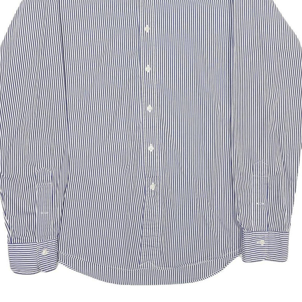 POLO RALPH LAUREN Mens Blue & White Striped Shirt M Classic Cotton Button-Down