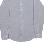 POLO RALPH LAUREN Mens Blue & White Striped Shirt M Classic Cotton Button-Down