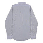 POLO RALPH LAUREN Mens Blue & White Striped Shirt M Classic Cotton Button-Down