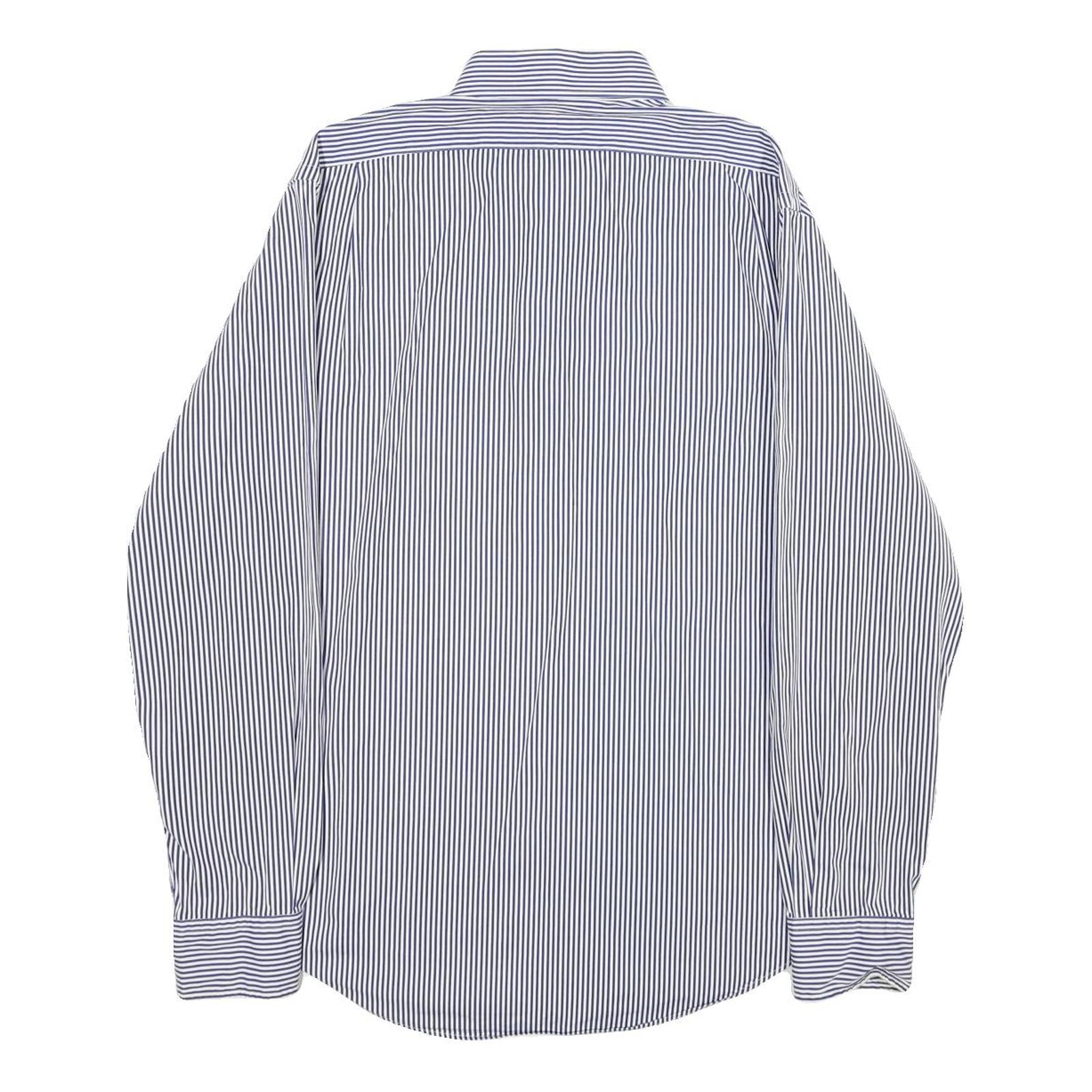 POLO RALPH LAUREN Mens Blue & White Striped Shirt M Classic Cotton Button-Down