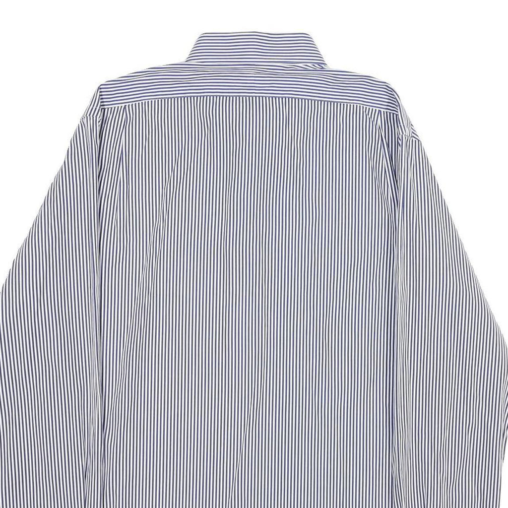 POLO RALPH LAUREN Mens Blue & White Striped Shirt M Classic Cotton Button-Down