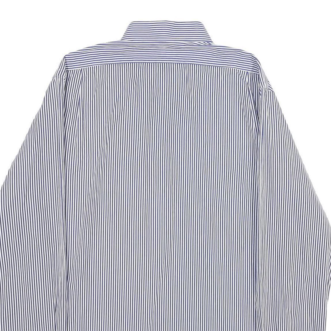 POLO RALPH LAUREN Mens Blue & White Striped Shirt M Classic Cotton Button-Down