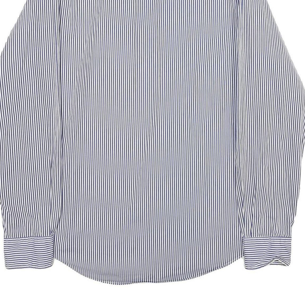 POLO RALPH LAUREN Mens Blue & White Striped Shirt M Classic Cotton Button-Down