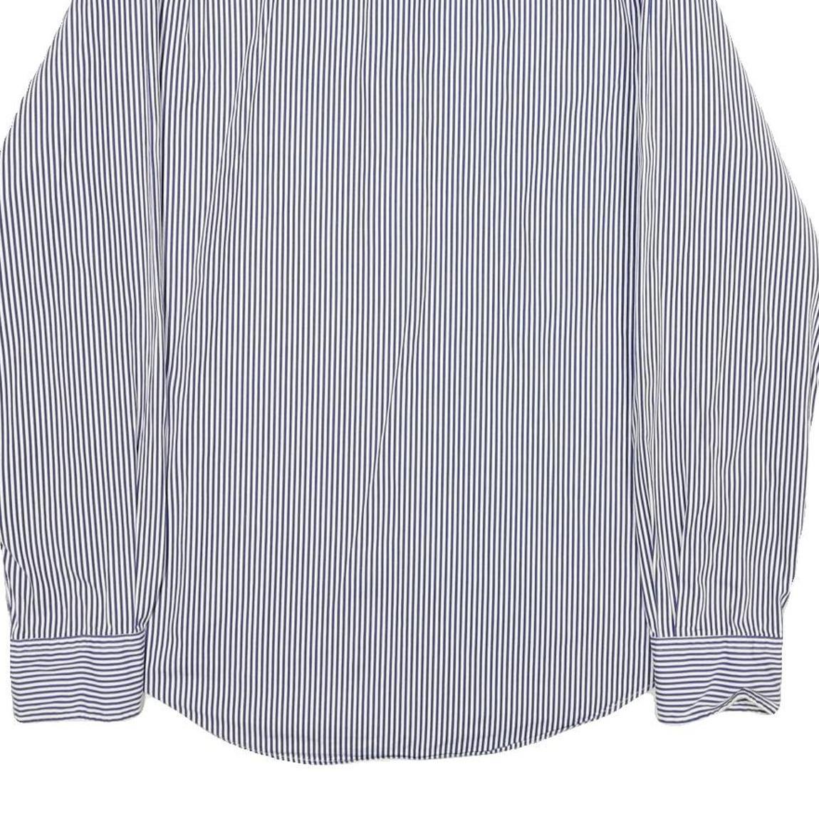 POLO RALPH LAUREN Mens Blue & White Striped Shirt M Classic Cotton Button-Down