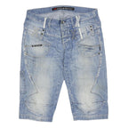 CIPO & BAXX Mens Denim Blue Casual Shorts L W40 Cotton Blend Cargo Style