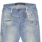 CIPO & BAXX Mens Denim Blue Casual Shorts L W40 Cotton Blend Cargo Style