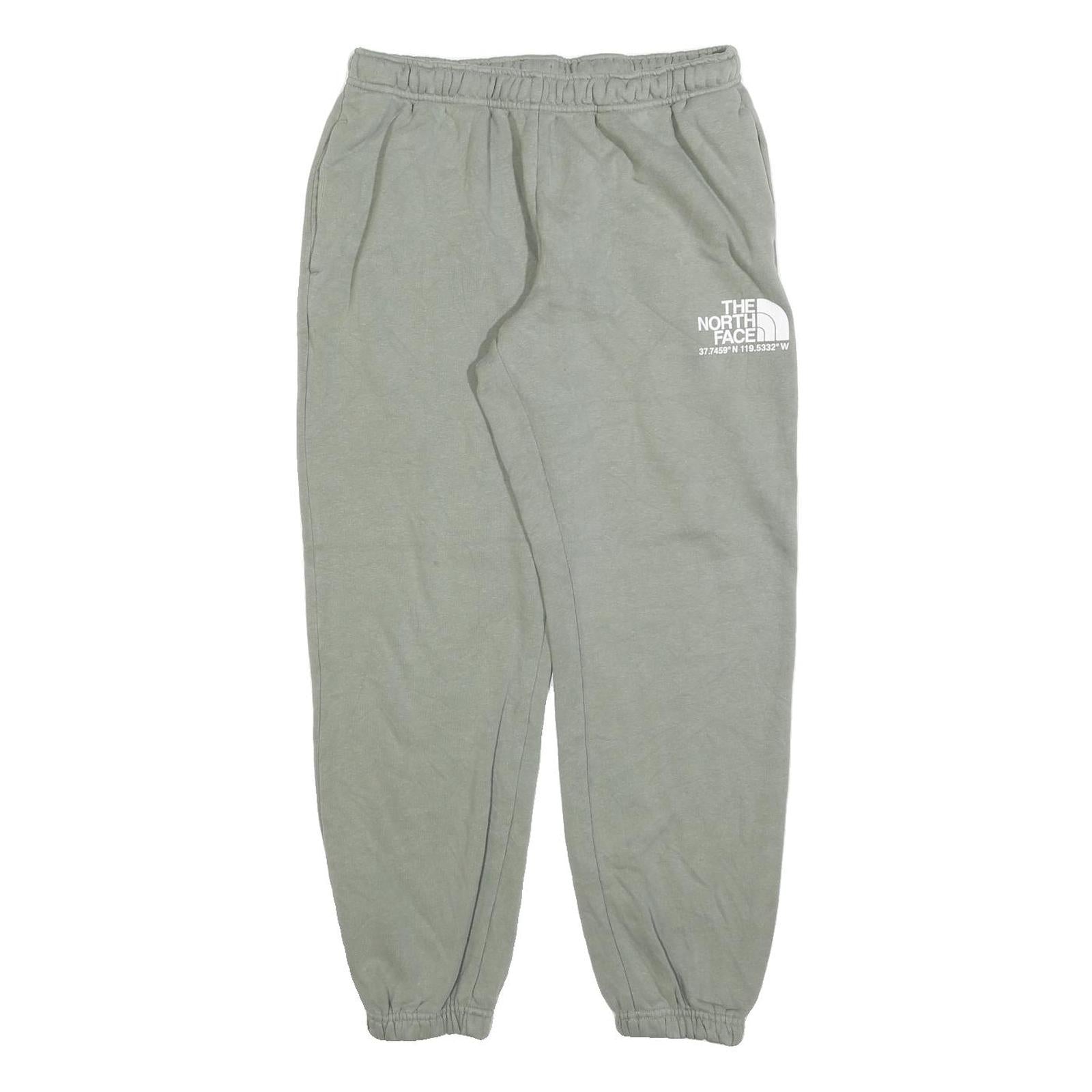 THE NORTH FACE Womens Joggers Grey Regular Tapered L W30 L28 Logo Print Cotton