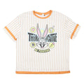 LOONEY TUNES Mens White & Orange Bugs Bunny Graphic T-Shirt S Short Sleeve Crew