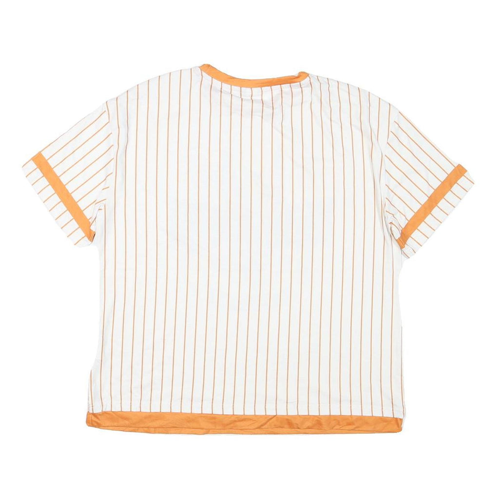 LOONEY TUNES Mens White & Orange Bugs Bunny Graphic T-Shirt S Short Sleeve Crew