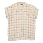 PATAGONIA Mens Cream & Red Plaid Cotton Shirt L Casual Relaxed Fit Lightweight