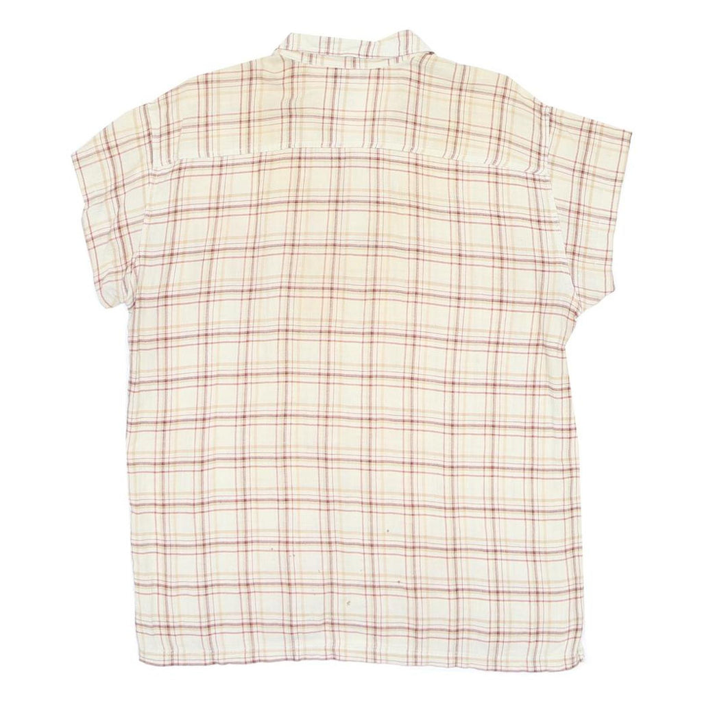 PATAGONIA Mens Cream & Red Plaid Cotton Shirt L Casual Relaxed Fit Lightweight