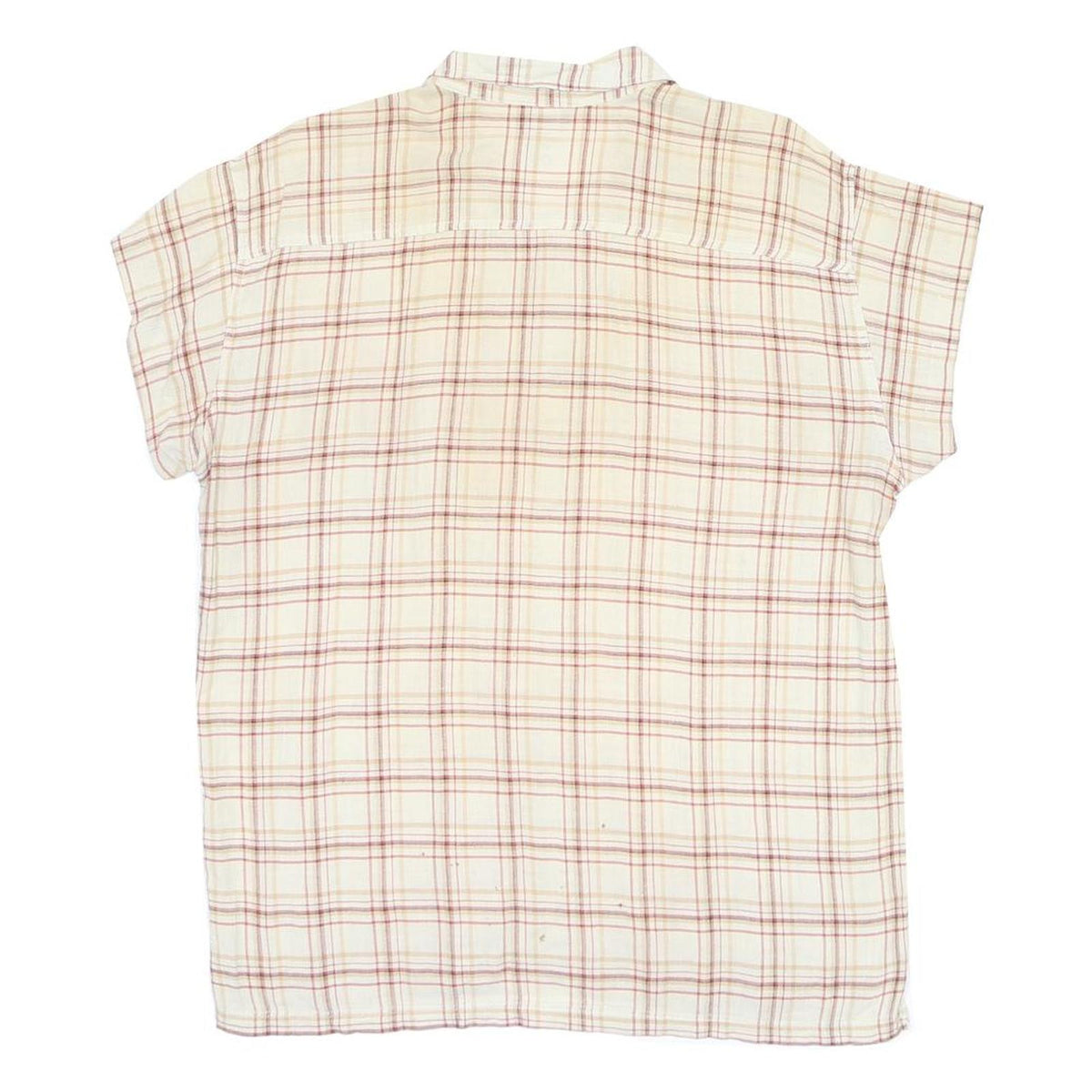 PATAGONIA Mens Cream & Red Plaid Cotton Shirt L Casual Relaxed Fit Lightweight