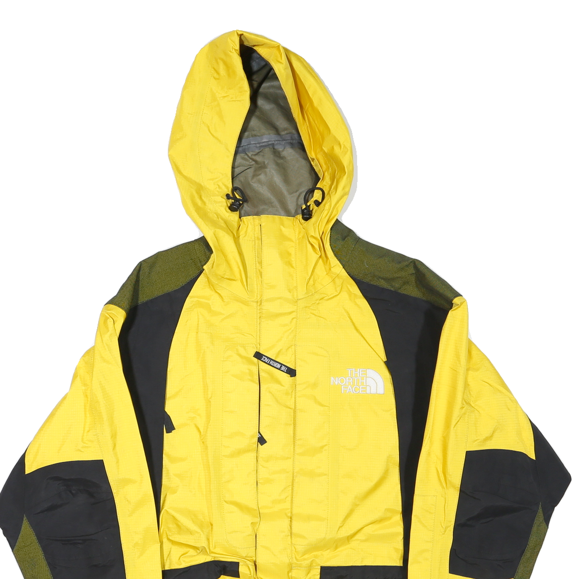 THE NORTH FACE Mens Yellow & Black Outdoor Jacket S Polyester Blend Waterproof