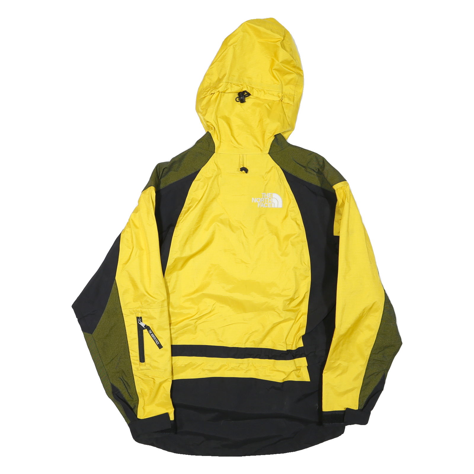 THE NORTH FACE Mens Yellow & Black Outdoor Jacket S Polyester Blend Waterproof