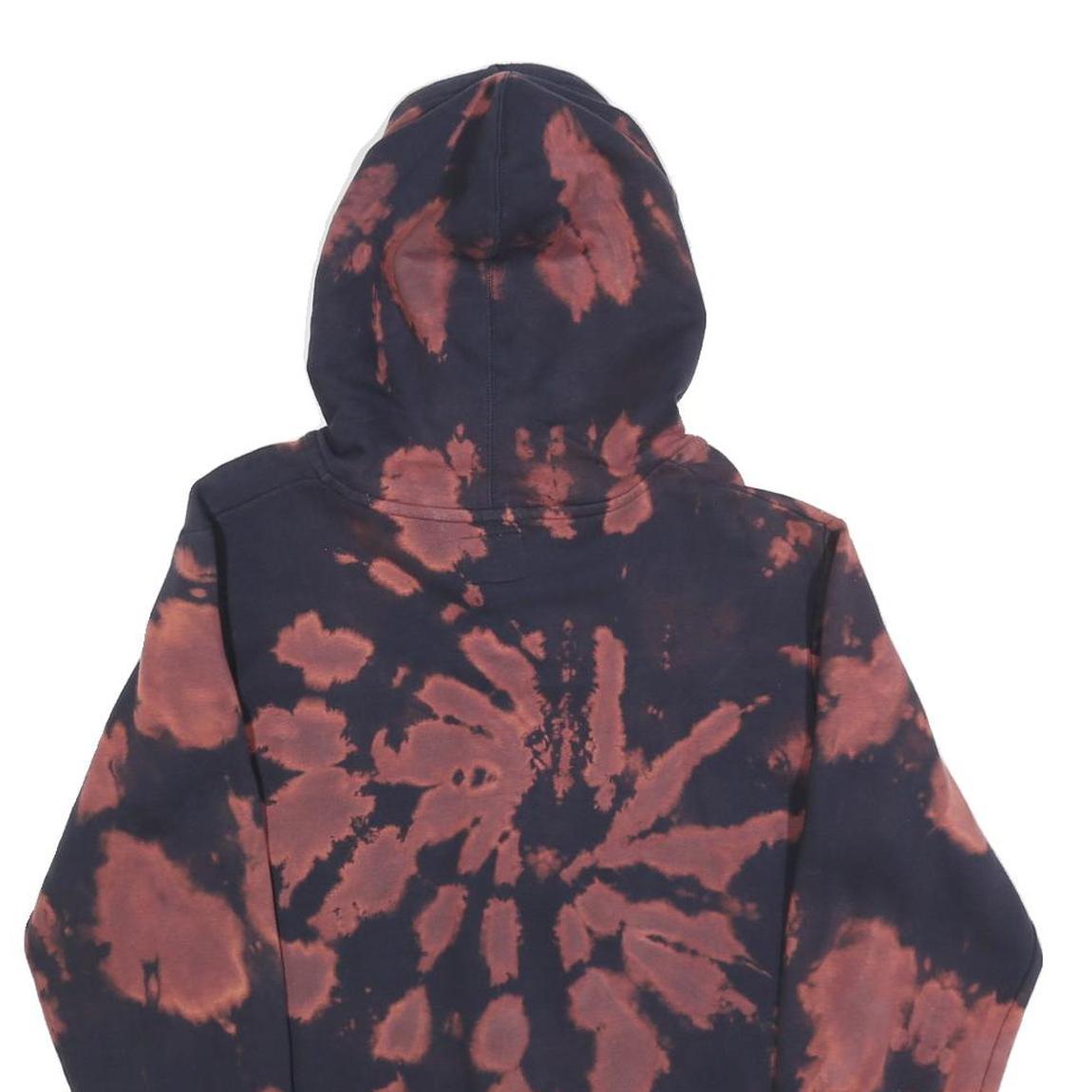 CHAMPION Womens Black & Brown Ithaca College Tie Dye ¼ Zip Hoodie L Cotton Blend