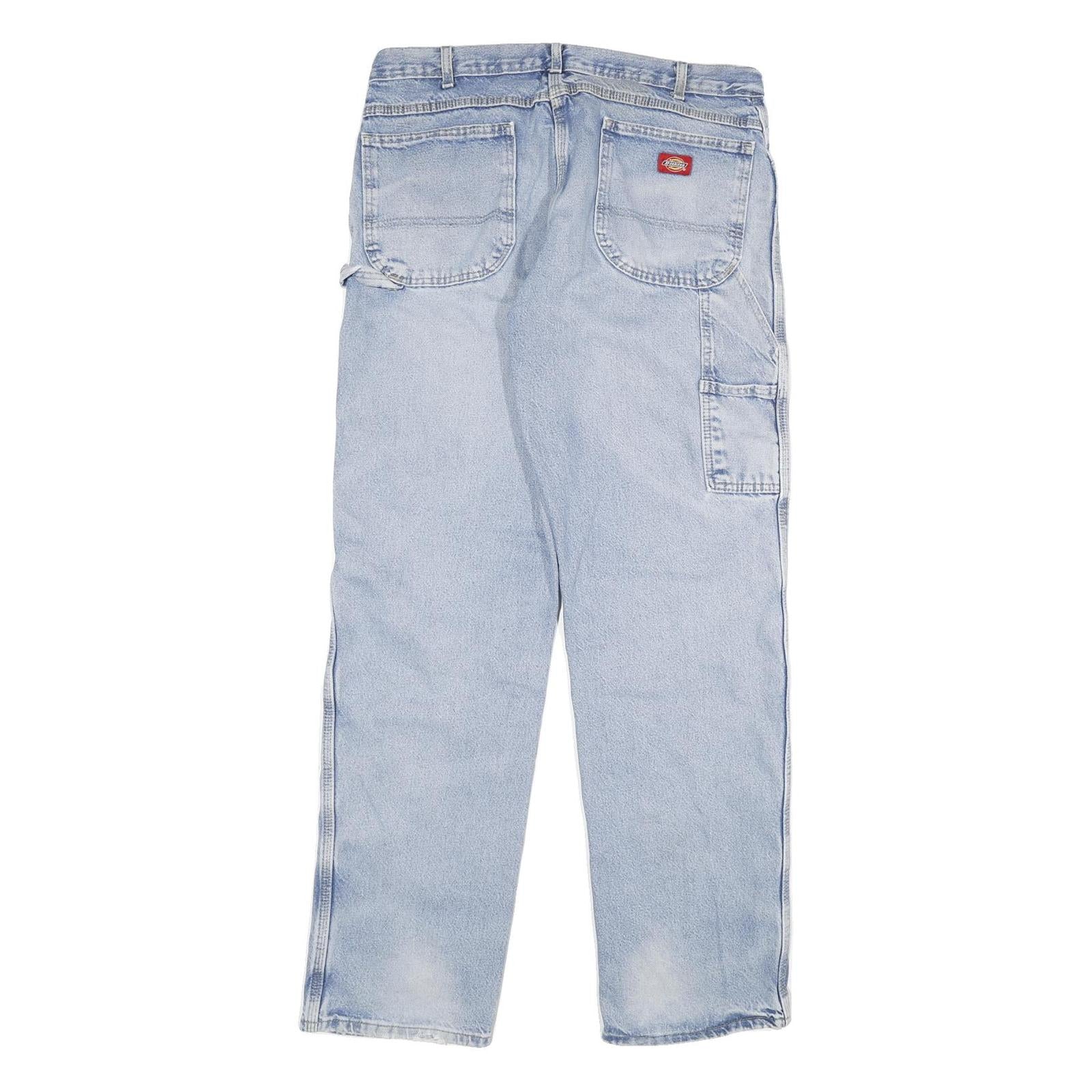 DICKIES Mens Regular Light Blue Denim Regular Fit Jeans W34 L33 Workwear