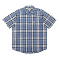 CARHARTT Mens Blue & White Check Short Sleeve Shirt L Casual Cotton Blend