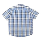 CARHARTT Mens Blue & White Check Short Sleeve Shirt L Casual Cotton Blend