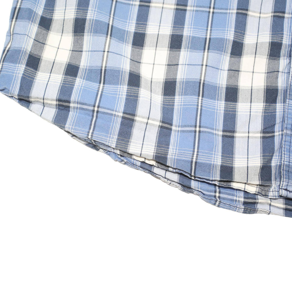 CARHARTT Mens Blue & White Check Short Sleeve Shirt L Casual Cotton Blend