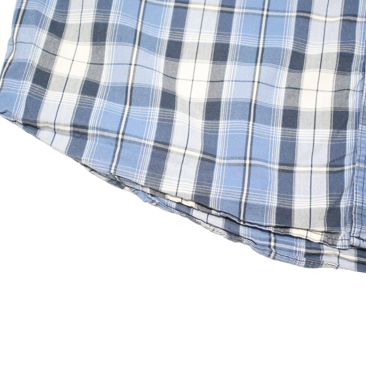 CARHARTT Mens Blue & White Check Short Sleeve Shirt L Casual Cotton Blend