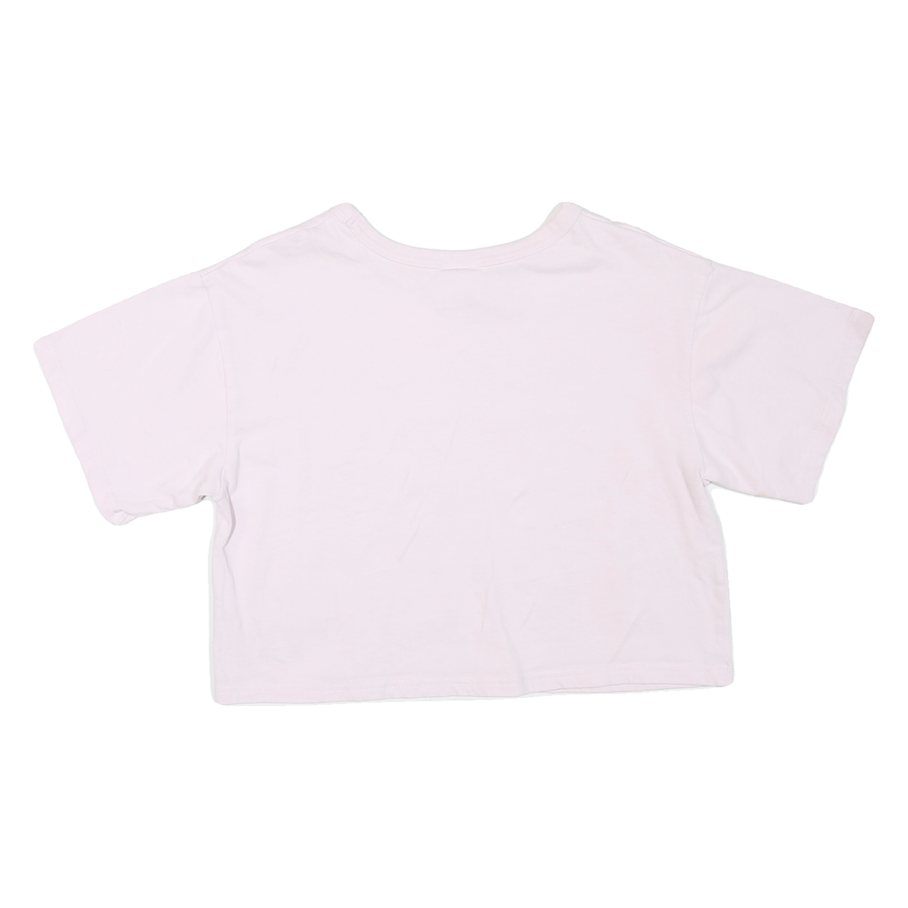 CHAMPION Womens Pink Crop T-Shirt M Short Sleeve Crew Neck Logo Graphic
