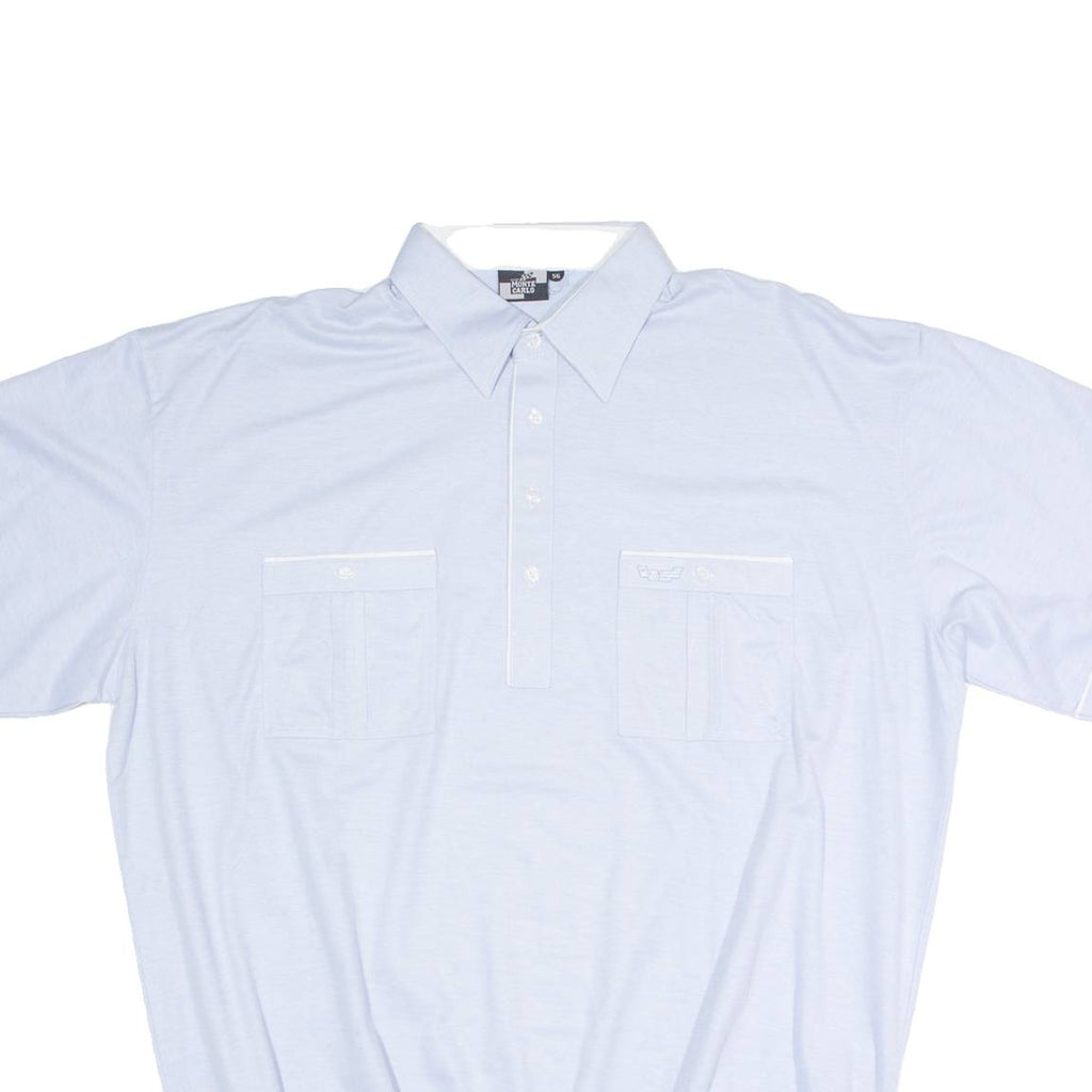 MONTE CARLO Mens Polo Shirt Blue 2XL