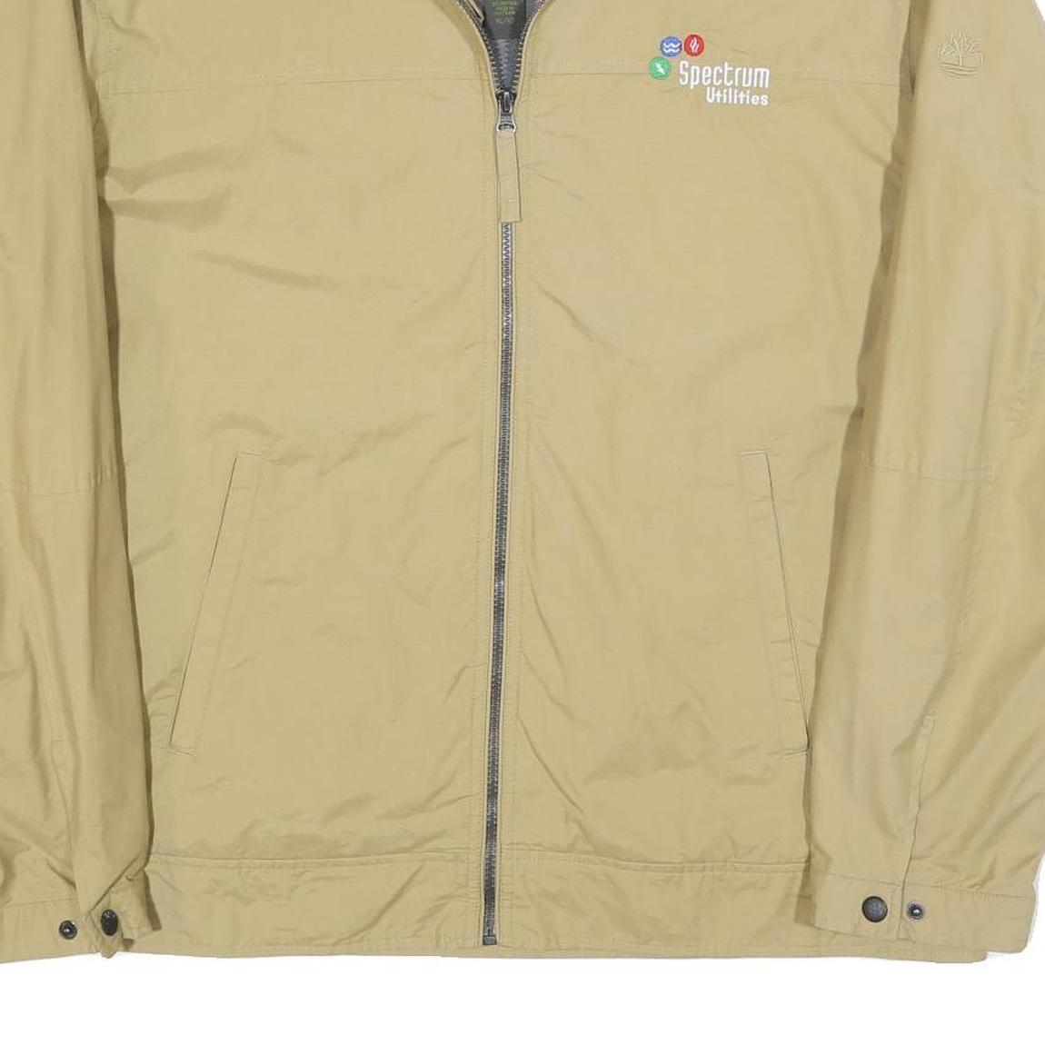 TIMBERLAND Mens Beige Cotton Blend Zip Jacket XL Plain Lightweight Workwear