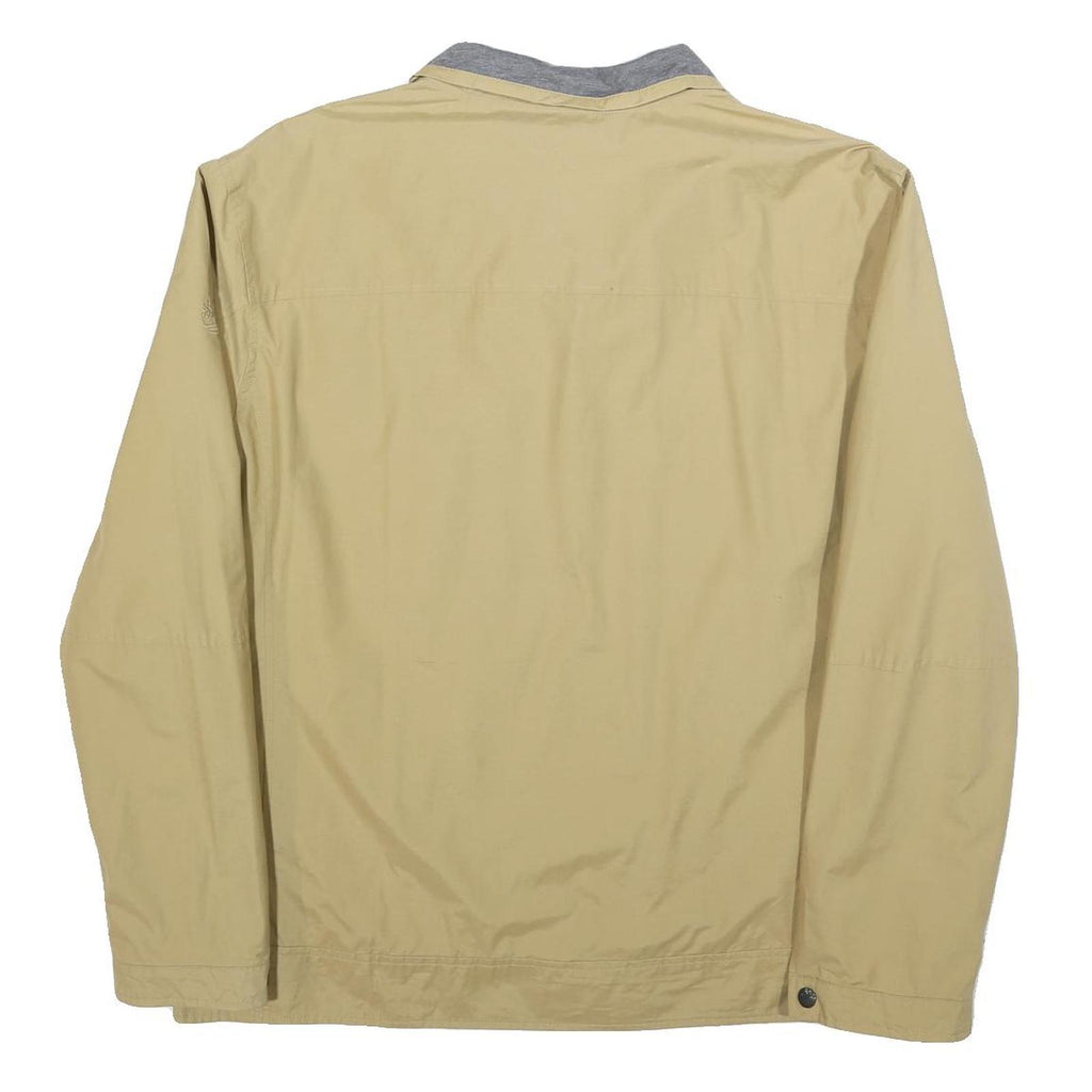TIMBERLAND Mens Beige Cotton Blend Zip Jacket XL Plain Lightweight Workwear