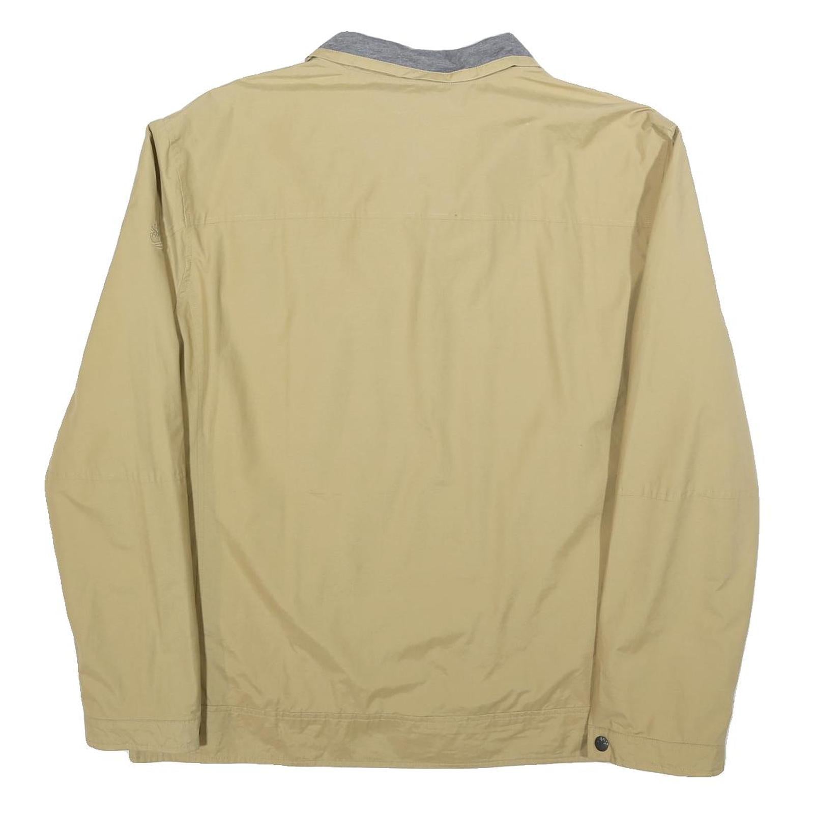 TIMBERLAND Mens Beige Cotton Blend Zip Jacket XL Plain Lightweight Workwear