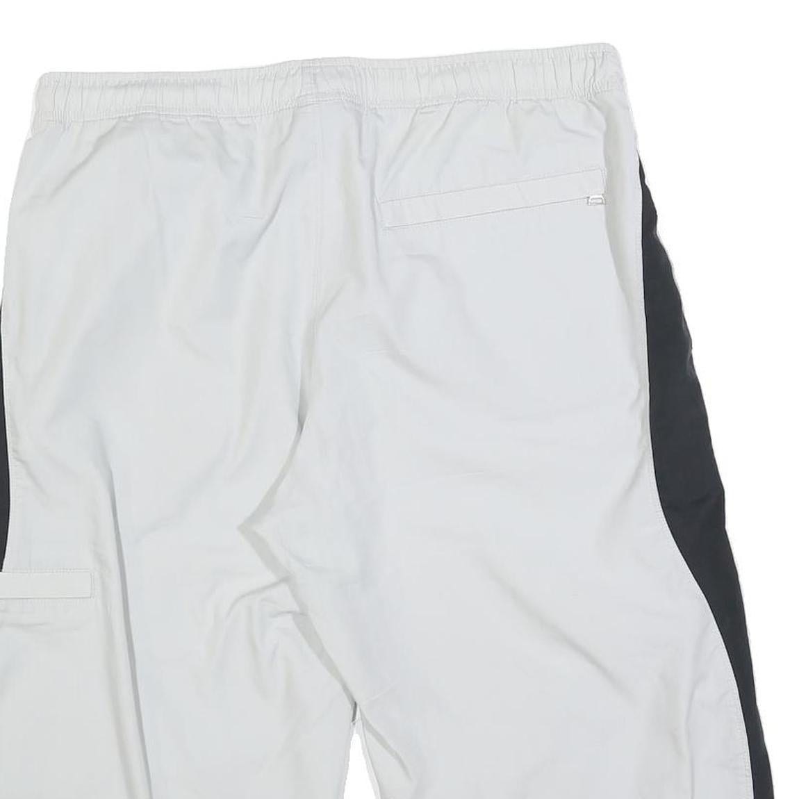 NIKE Mens White & Black Casual Shorts L W36 Relaxed Fit Polyester Blend Button