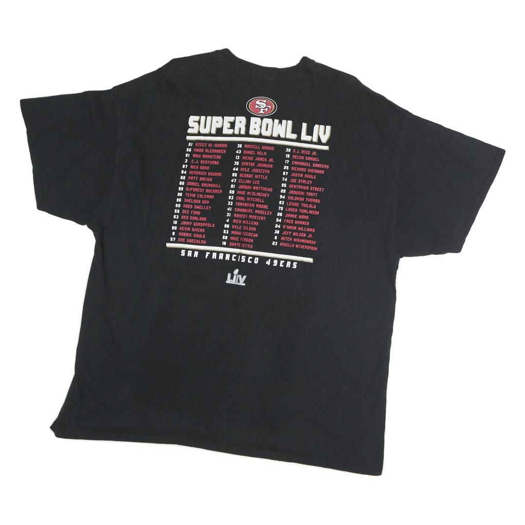 FANATIC Mens Black Super Bowl LIV Graphic T-Shirt XL Short Sleeve Crew Neck
