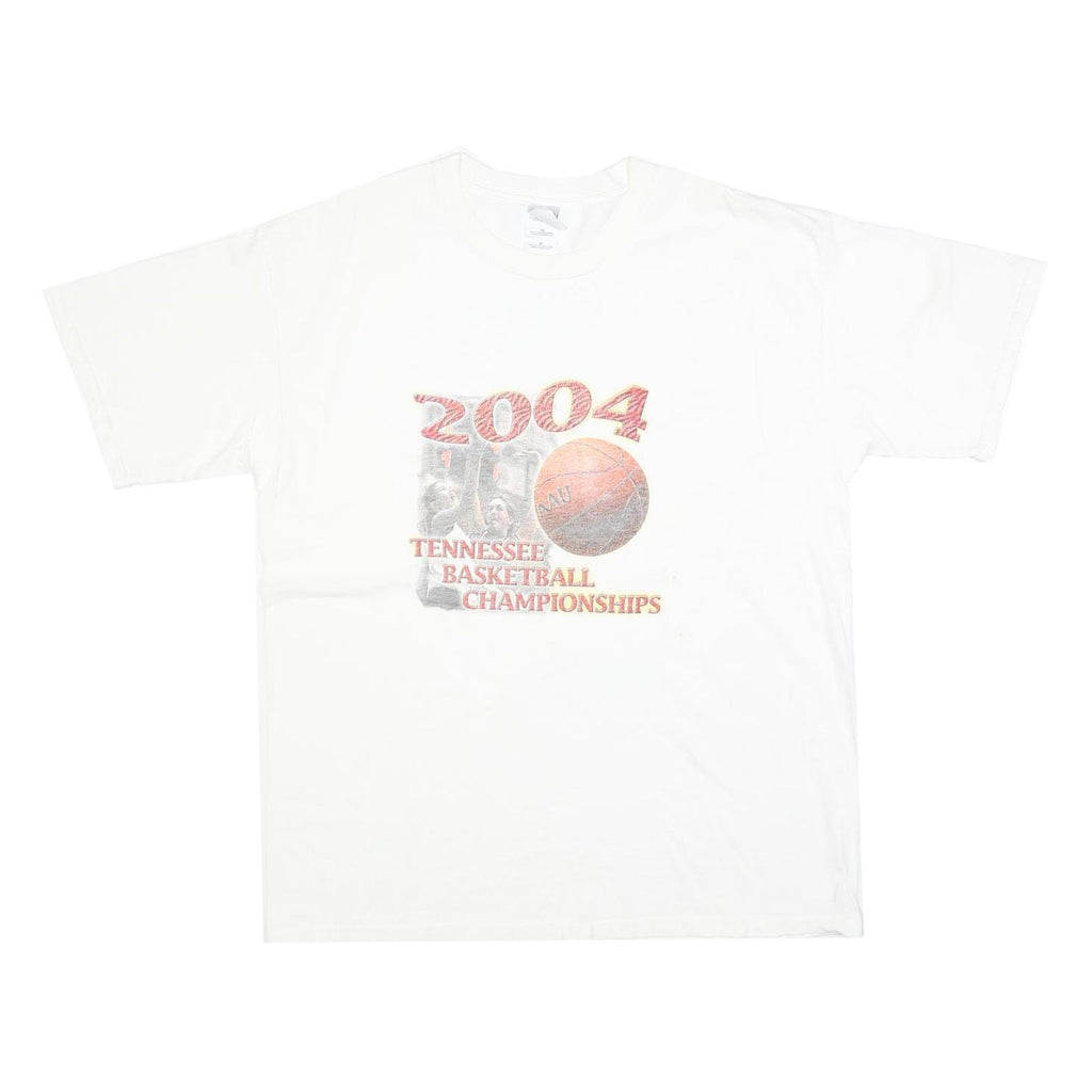 GILDAN Mens White 2004 Tennessee Basketball Championships Graphic T-Shirt XL