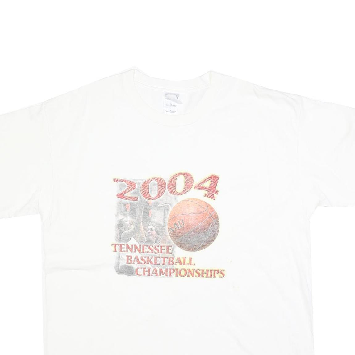 GILDAN Mens White 2004 Tennessee Basketball Championships Graphic T-Shirt XL
