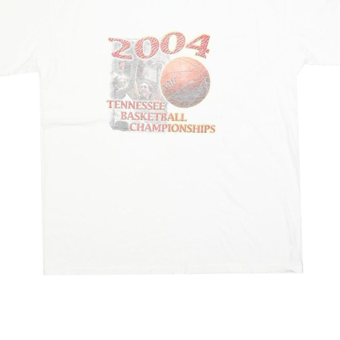 GILDAN Mens White 2004 Tennessee Basketball Championships Graphic T-Shirt XL