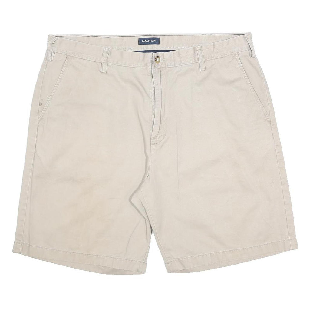 NAUTICA Mens Shorts Beige Casual Plain XL W38 Cotton Comfortable Classic Fit