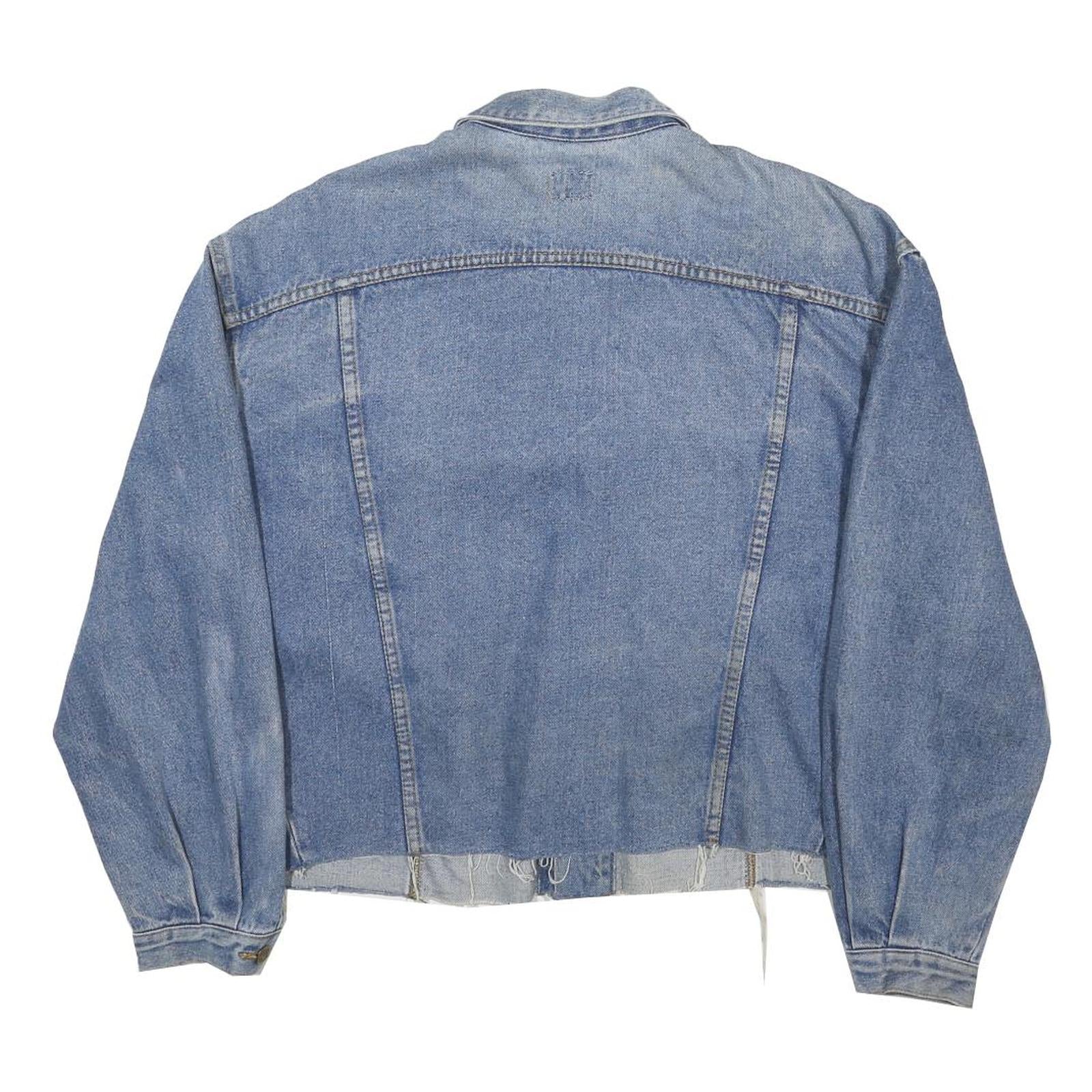 LEE Womens Blue Denim Jacket L Cotton Plain Button Closure Classic Fit