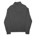 POLO RALPH LAUREN Mens Grey Cotton Blend Plain Shawl Collar Pullover Jumper M