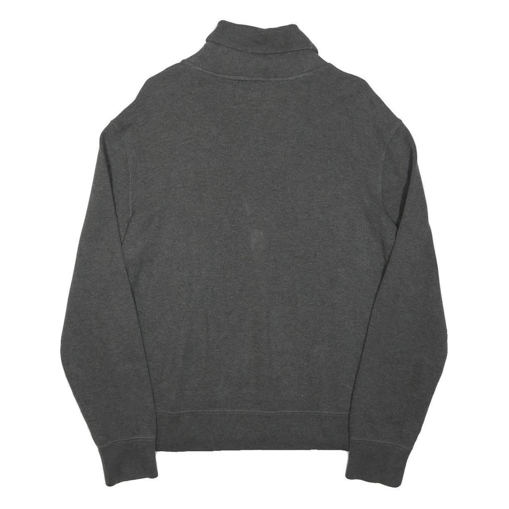 POLO RALPH LAUREN Mens Grey Cotton Blend Plain Shawl Collar Pullover Jumper M