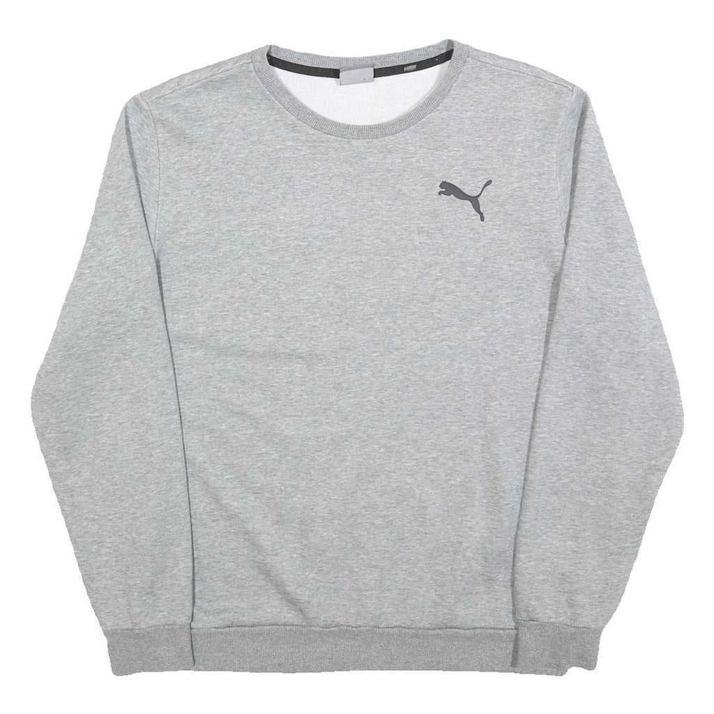 PUMA Mens Grey Cotton Blend Crew Neck M Sweatshirt Logo Casual Pullover