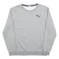 PUMA Mens Grey Cotton Blend Crew Neck M Sweatshirt Logo Casual Pullover
