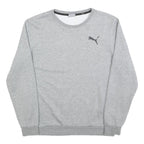 PUMA Mens Grey Cotton Blend Crew Neck M Sweatshirt Logo Casual Pullover