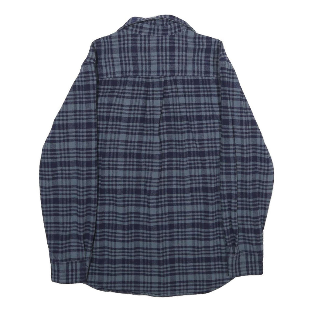 REDMOND Mens Blue & Navy Check Shirt M Cotton Long Sleeve Casual Classic