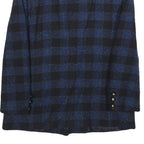 DELMOD Womens Blue & Black Checked Wool Blend Blazer Jacket M Formal